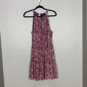 DREW Purple Paisley Print Tiered Dress nwt